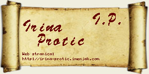 Irina Protić vizit kartica